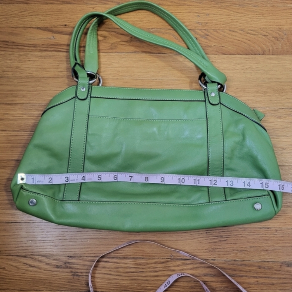 Talbots Vintage Genuine Leather Green Handbag Purse - Picture 7 of 8